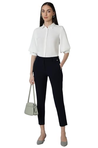 Van Heusen Women's Slim Casual Pants (VWTFFTRF251424_Navy