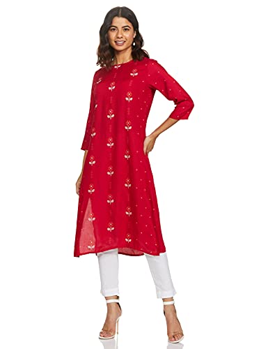 Max Women Rayon Straight Fit Printed Straight Kurta (Daamsp20Cr21Fuchsia)_L