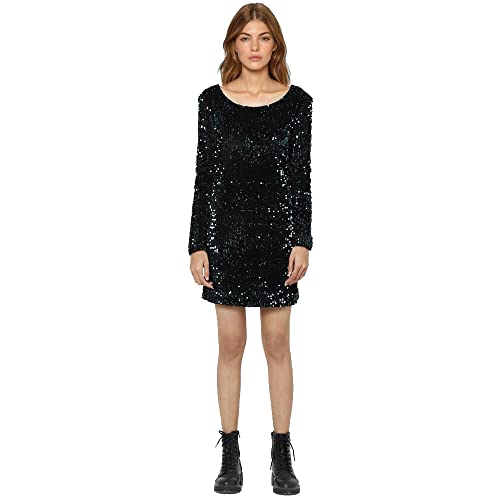 Only Women's Polyester Blend Shift Above The Knee Dress (15244997- Black_S)