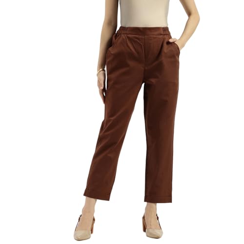 United Colors of Benetton Solid Pants (Size: S)-25A4AGH558X5GBR6 Brown