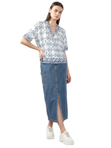 Vero Moda Women's Regular Fit Blue Shirt