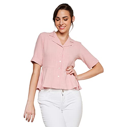 AND Women's Regular Fit Blouse (EE23AB035TLR_Peach XL)