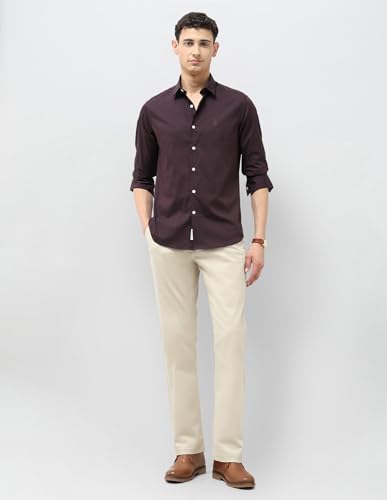 U.S.Polo ASSN. Men's Striped Tailored Fit Shirt (USSHT3110_Wine