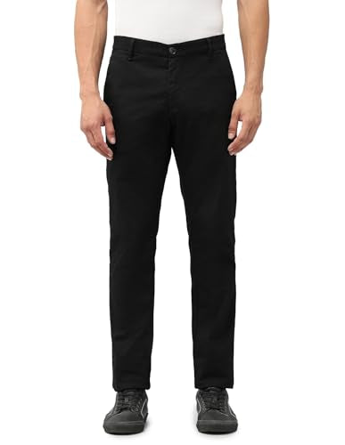 U.S.Polo Association Men's Textured Denver Slim Fit Trousers (USTRO012D_Black_36)