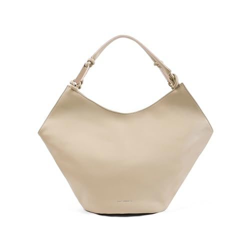 Lino Perros Avril Beige Slouchy Bucket Hobo