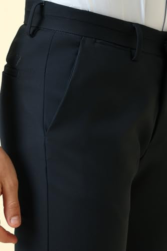 Allen Solly Men Navy Solid Formal Trousers