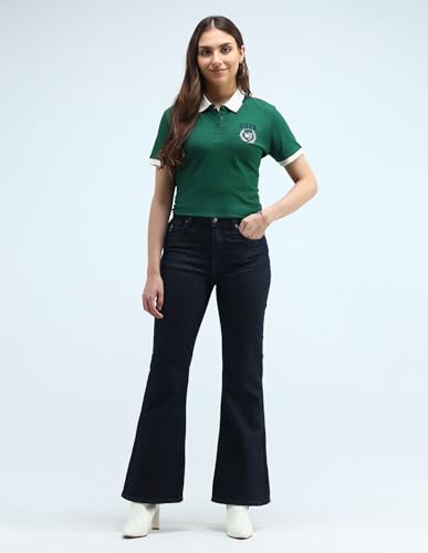 U.S. POLO ASSN. High Rise Extreme Flare Fit Jeans (UWAW24JEN186_Blue_36)