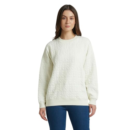 Pepe Jeans White Full Sleeve Oversized Sweatshirt