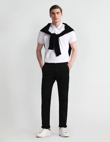 Arrow Slim Fit Dobby Trousers Black