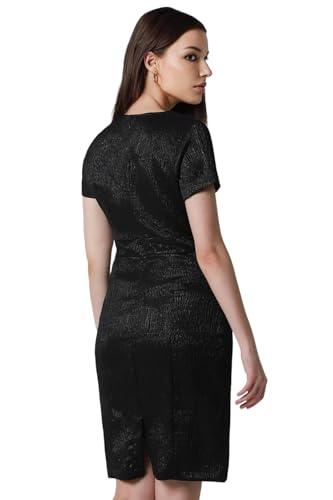Van Heusen Women's Polyester Modern Mid-Thigh Length Dress (VWDRERGF960983_Black