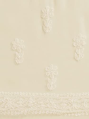 Ada Hand Embroidered Chikankari Georgette Fawn Saree for Women A130223
