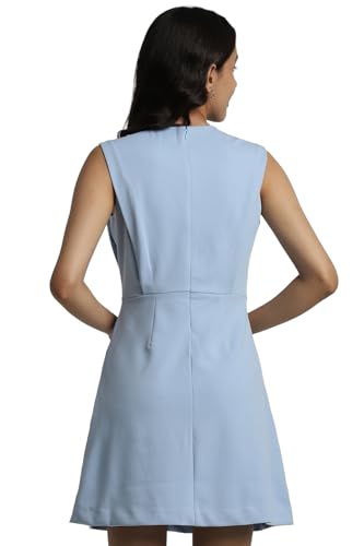 Allen Solly Women's Polyester Modern Mid-Thigh Length Dress (AHDRWRGF505206_Blue