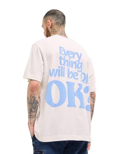 THE BEAR HOUSE Men's Geometric Oversized Fit T-Shirt