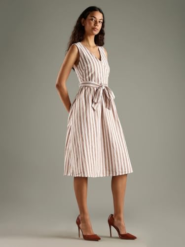 Cotton Wrap Neck A-Line Dress