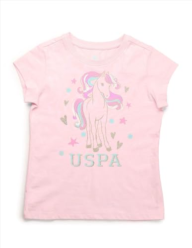 U.S. POLO ASSN. Girl's Regular Fit T-Shirt (UGSS25TSH242 Pink