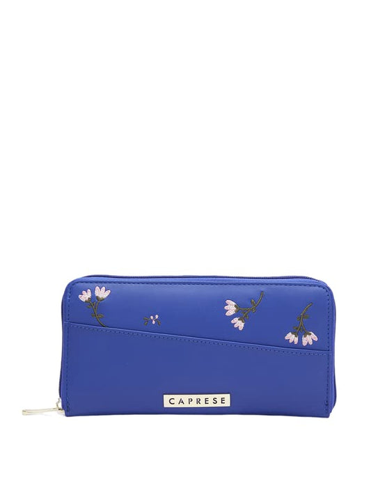 Caprese Women's Faux Leather Adah Large Wallet (Blue)