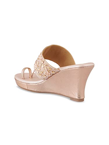 pelle albero Rose Gold-Toned Embellished Wedges PA-GF-07_SULTAN