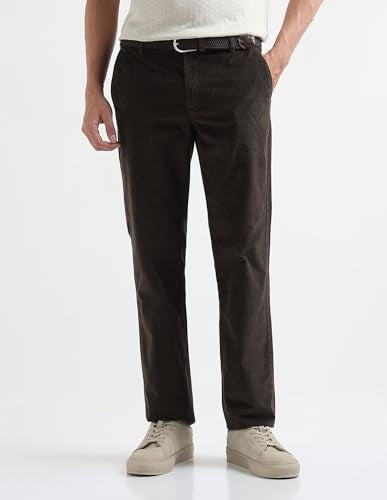 Arrow Sport Men's Corduroy Solid Trousers (ASAKTR2443_Brown_40)
