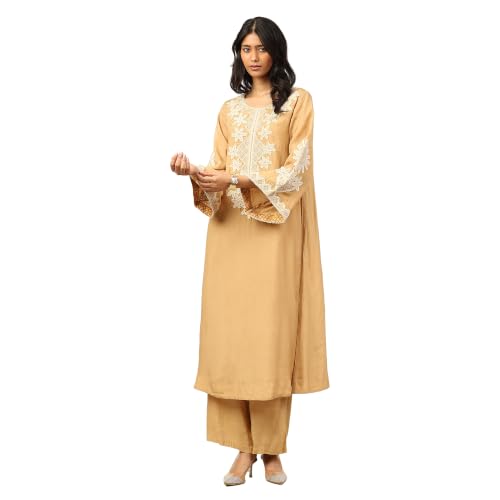 Ritu Kumar Beige Rozaa Full Sleeve Kurta With Pant