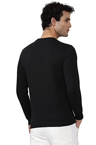 Van Heusen Academy Men's Polycotton Crew Neck Sweatshirt (VASTBSLFC73705_Black_M)