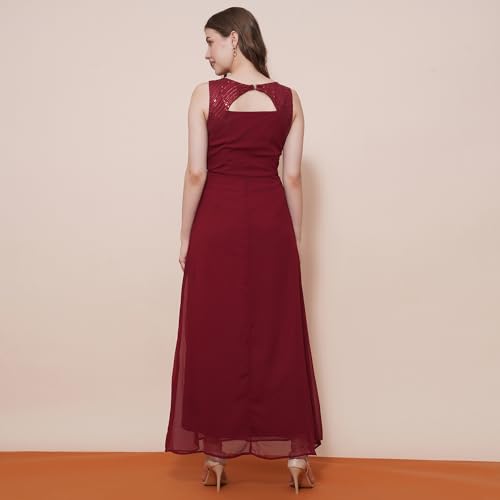 Globus Women Dress (GS566494_Maroon_M)