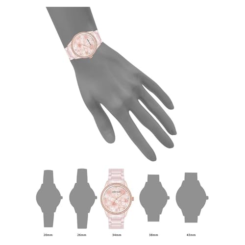Anne Klein Quartz Pink Round Dial Women's Watch | Ceramic Strap Material | Watches for Women