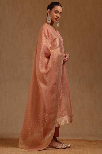 Soch Women's Organza Salwar Suit Set (EWA5CD22348_Peach