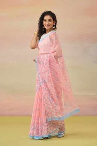 Taneira Women Black Silk Contemporary Hand Paint Saree (SHH08D00031 - Black)
