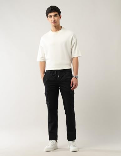 Arrow Sports Men's Regular Casual Pants (ASAJTR2466_Black