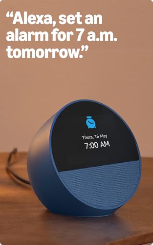 Amazon Echo Spot (latest model), Smart alarm clock with vibrant sound, Alexa and Bluetooth | Black