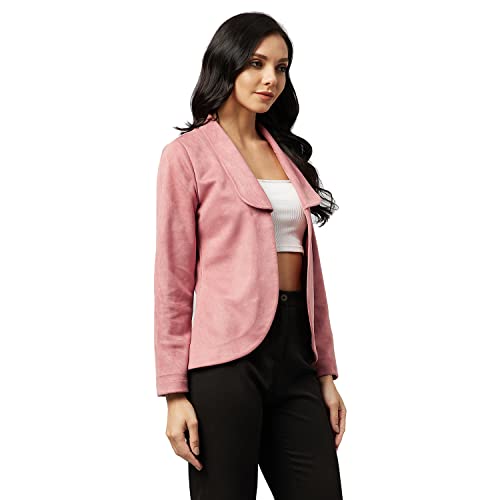 Marie Claire Women's Casual Suede Shrug Sweater (MC2315_Peach_L)