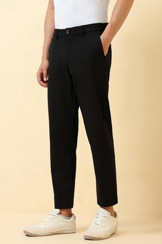 Men Black Solid Casual Trousers
