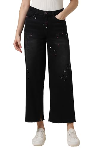 Allen Solly Women Black Regular Fit Dark Wash Jeans