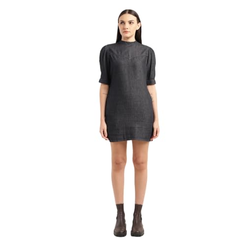 Levi's Women's Cotton A-Line Above The Knee Dress (Black)