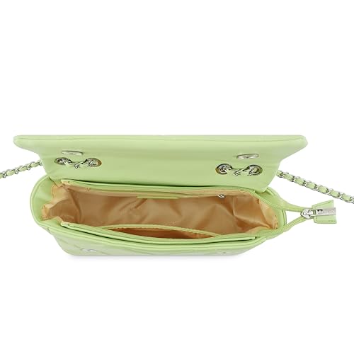 Fastrack PU Magnetic Closure Women's Party Sling Bag (Green, MEDIUM)