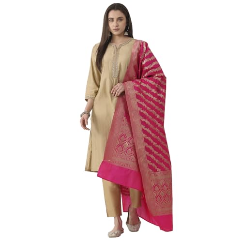 BIBA Women Rani Pink Art Silk Dupatta_FREE SIZE