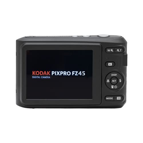 KODAK PIXPRO Friendly Zoom FZ45-WH 16MP Digital Camera with 4X Optical Zoom 27mm Wide Angle and 2.7' LCD Screen (Red) Bundle with Cleaning Kit, 32GB Memory Card, Camera Case, and Batteries (5 Items)