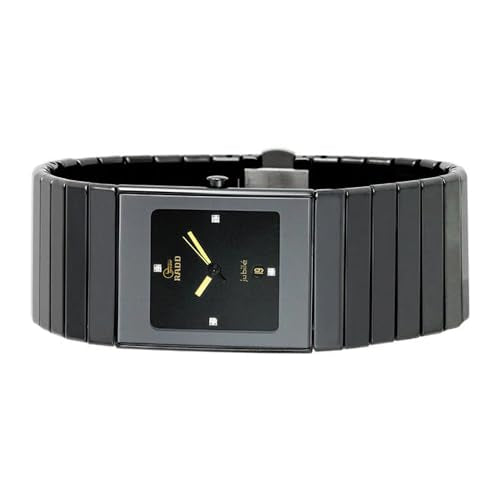SWISTER Slim Rectangle Black Dial with Black Ceramic Bracelet Analog Watch for Men
