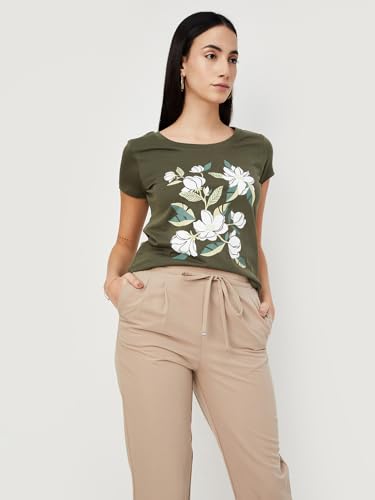Max Women's Graphic Printed Round Neck Half Sleeve T-Shirt - Pack of 2