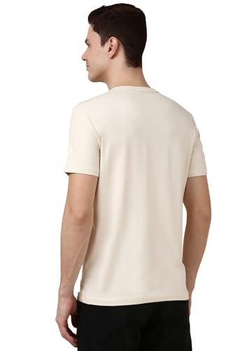 Allen Solly Men's Regular Fit T-Shirt (ASKPQRGFP62772_Cream