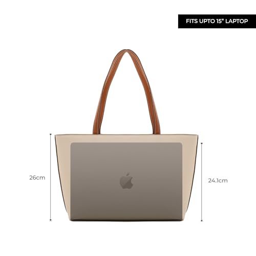 Miraggio Maxine Laptop Tote Bag | Shoulder Bag For Office Fits Upto 15 Inches Laptop | Office Tote Bag | Gift For Women