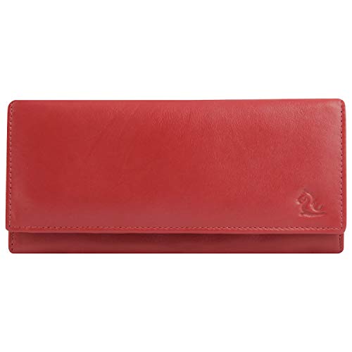 KARA Red Genuine Leather Wallet for Women - Ladies Bifold Purse/Dailywear Wallet for Women