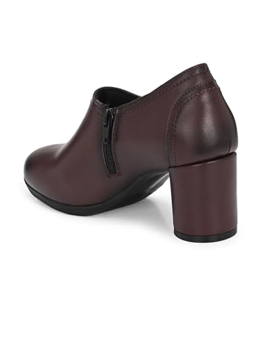 Delize Womens Brown/Cherry mid Heel Shoes (Brown, Numeric_5)