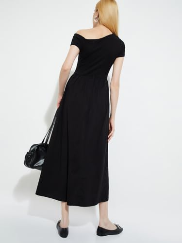 Max Women's Viscose A-Line Midi Dress (WINLAND08_Black