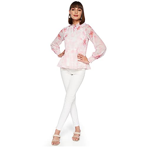 AND Women's Regular Fit Shirt (SS22AG056TR206_White 10)