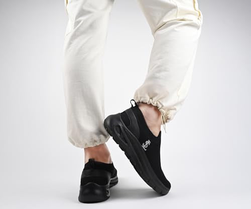 LOUIS STITCH Men’s Egyptian Black Lightweight Athleisure Sport Shoes | Ultra Cushioned Sole | Slip-On Sneaker and Athleisure Wear | Perfect for Casual, Gym & Travel Wear | LS-at-FK-JB | UK-9