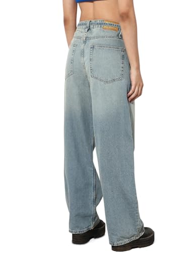 ONLY Women's Wide Leg Mid-Rise Blue Jeans