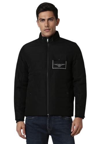 Van Heusen Men's A-Line Coat (VSJKUBOPR16305_Black
