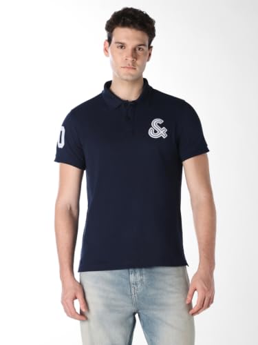 Jack & Jones Men Logo Branding Knitted Polo Tshirt