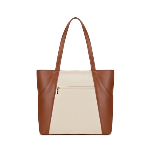 Fastrack Twintone Tote | Beige & Tan Women’S Handbag | Spacious Tote with Zipper Closure & Multiple Utility Pockets | 14" Laptop Compatible